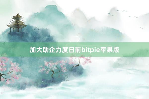 加大助企力度　　日前bitpie苹果版