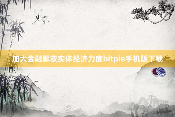 加大金融解救实体经济力度bitpie手机版下载