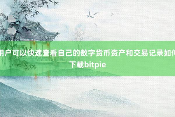 用户可以快速查看自己的数字货币资产和交易记录如何下载bitpie