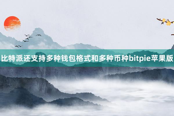 比特派还支持多种钱包格式和多种币种bitpie苹果版