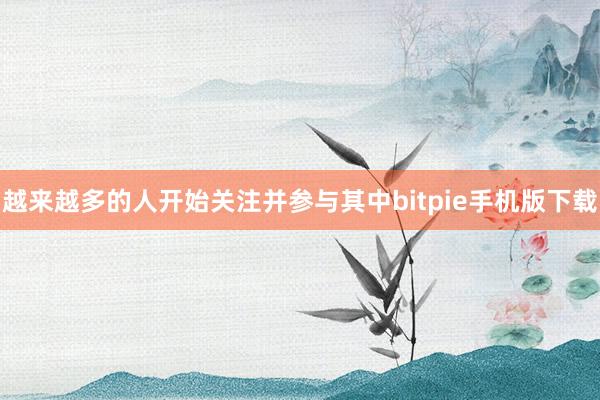 越来越多的人开始关注并参与其中bitpie手机版下载