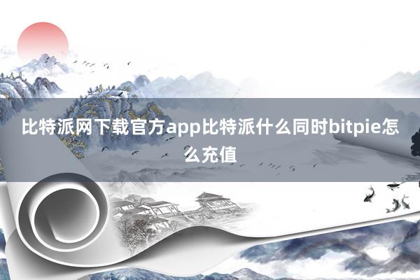 比特派网下载官方app比特派什么同时bitpie怎么充值