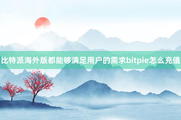 比特派海外版都能够满足用户的需求bitpie怎么充值