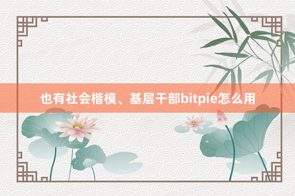 也有社会楷模、基层干部bitpie怎么用