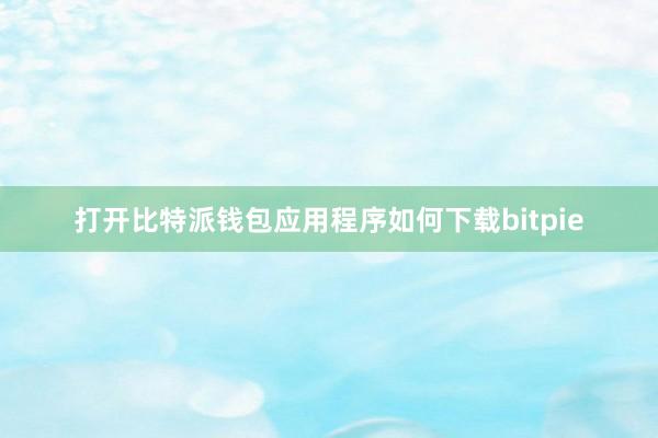 打开比特派钱包应用程序如何下载bitpie