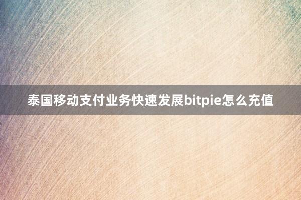 泰国移动支付业务快速发展bitpie怎么充值