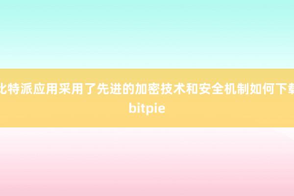 比特派应用采用了先进的加密技术和安全机制如何下载bitpie