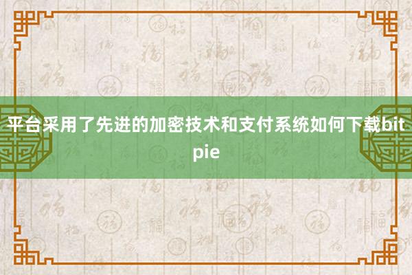 平台采用了先进的加密技术和支付系统如何下载bitpie