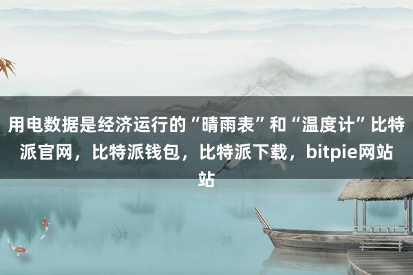 用电数据是经济运行的“晴雨表”和“温度计”比特派官网，比特派钱包，比特派下载，bitpie网站