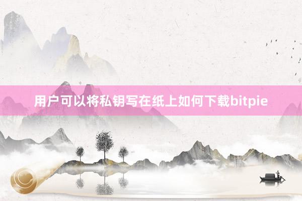 用户可以将私钥写在纸上如何下载bitpie