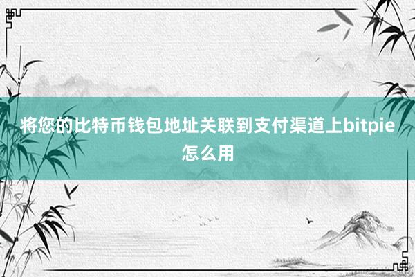 将您的比特币钱包地址关联到支付渠道上bitpie怎么用