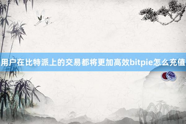 用户在比特派上的交易都将更加高效bitpie怎么充值