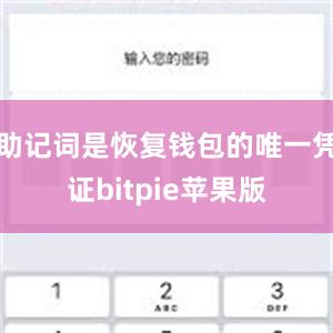 助记词是恢复钱包的唯一凭证bitpie苹果版