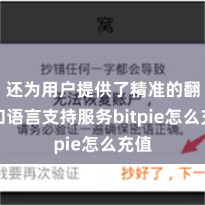 还为用户提供了精准的翻译和语言支持服务bitpie怎么充值