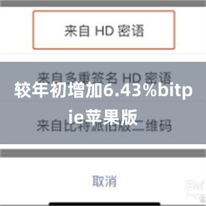 较年初增加6.43%bitpie苹果版